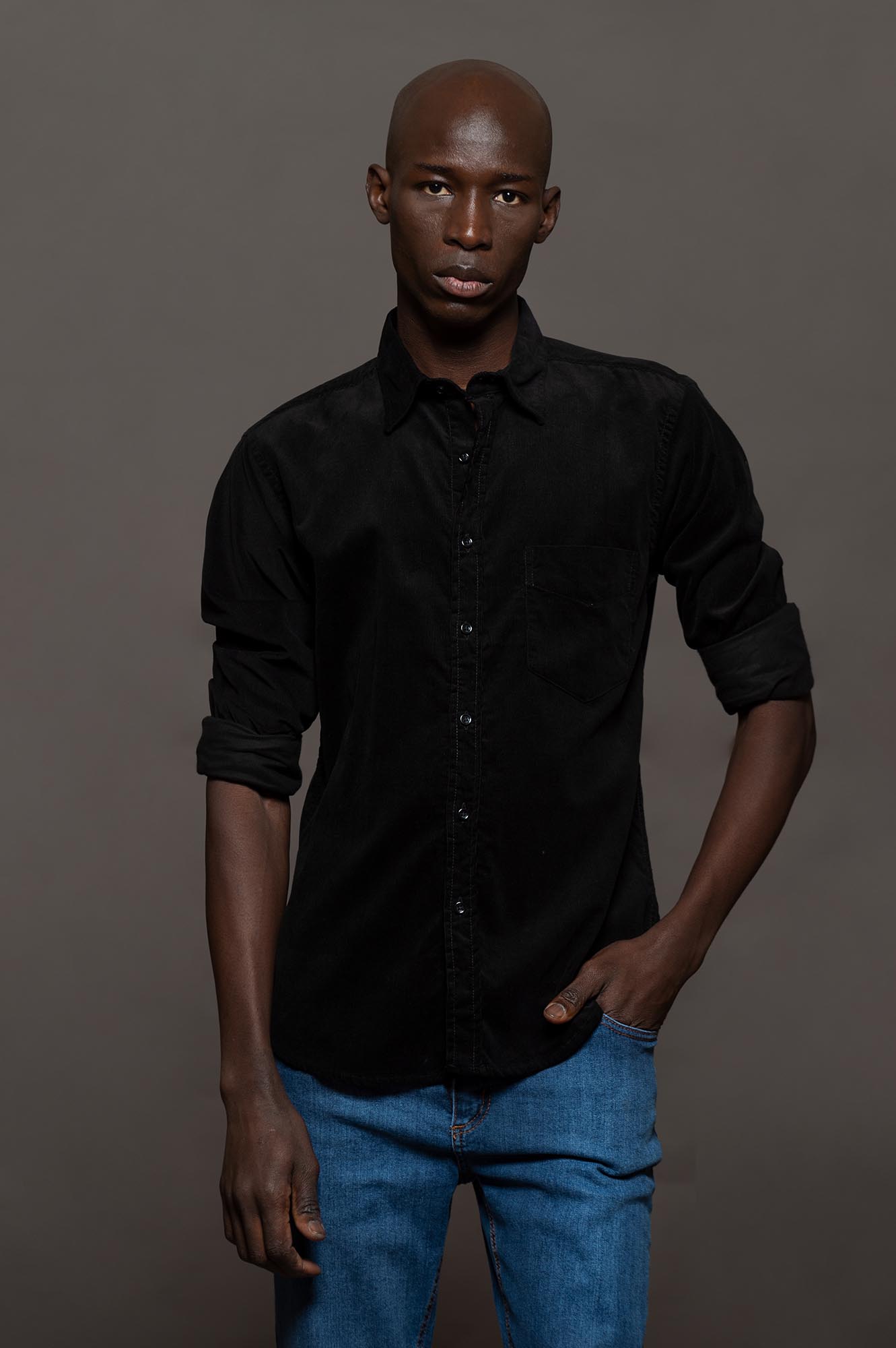 6855CORMLNE - CAMISA MACCHIATO SKSP NEGRO